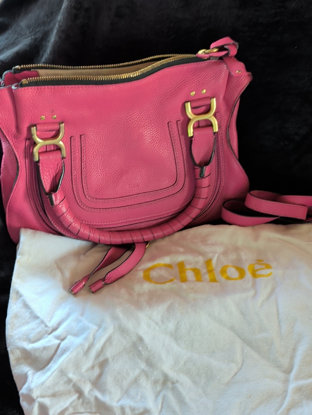 Pink Leather Chloe Shoulder Bag
